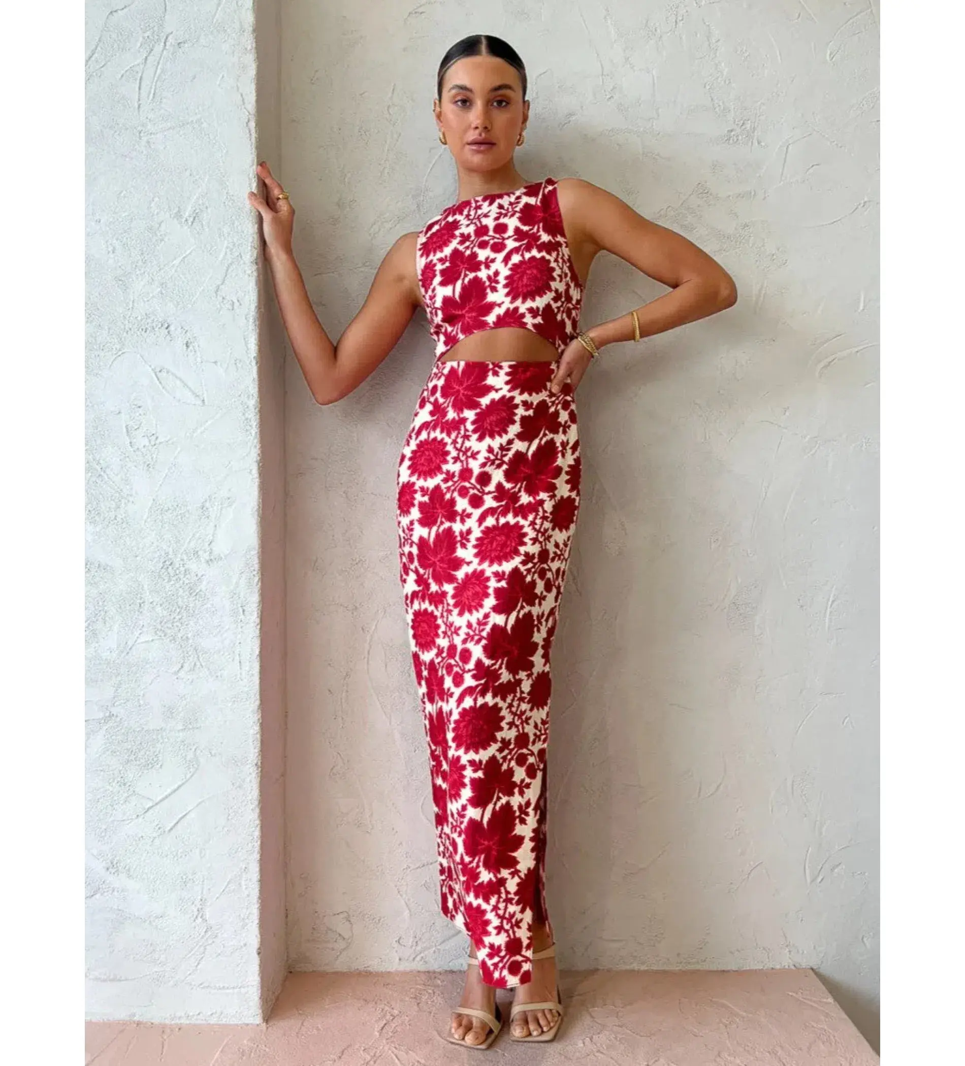 Sir the Label Cinta Cut Out Midi Dress Valentina Floral Size 0 AU 6 - Image 1