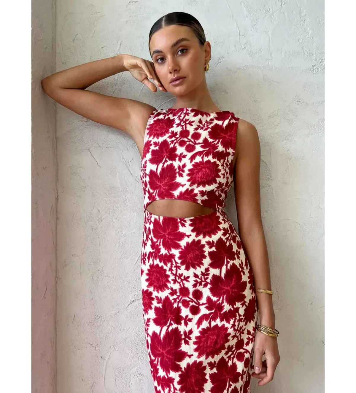 Sir the Label Cinta Cut Out Midi Dress Valentina Floral Size 0 AU 6 - Image 7