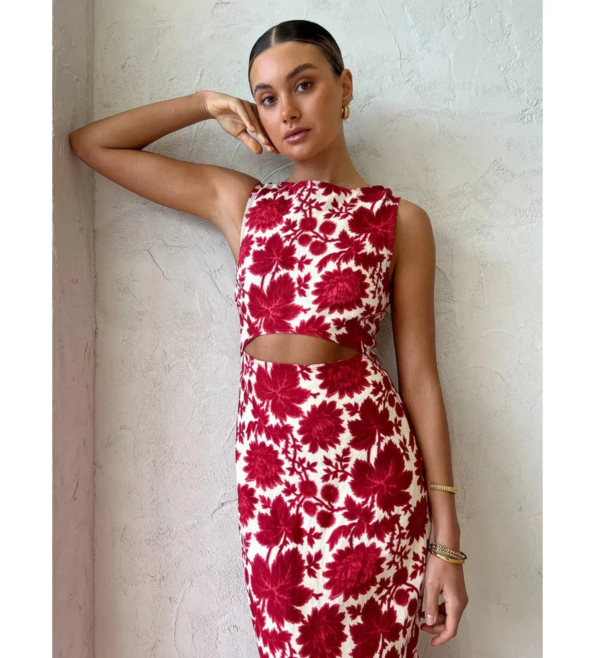 Sir the Label Cinta Cut Out Midi Dress Valentina Floral Size 0 AU 6 - Image 7