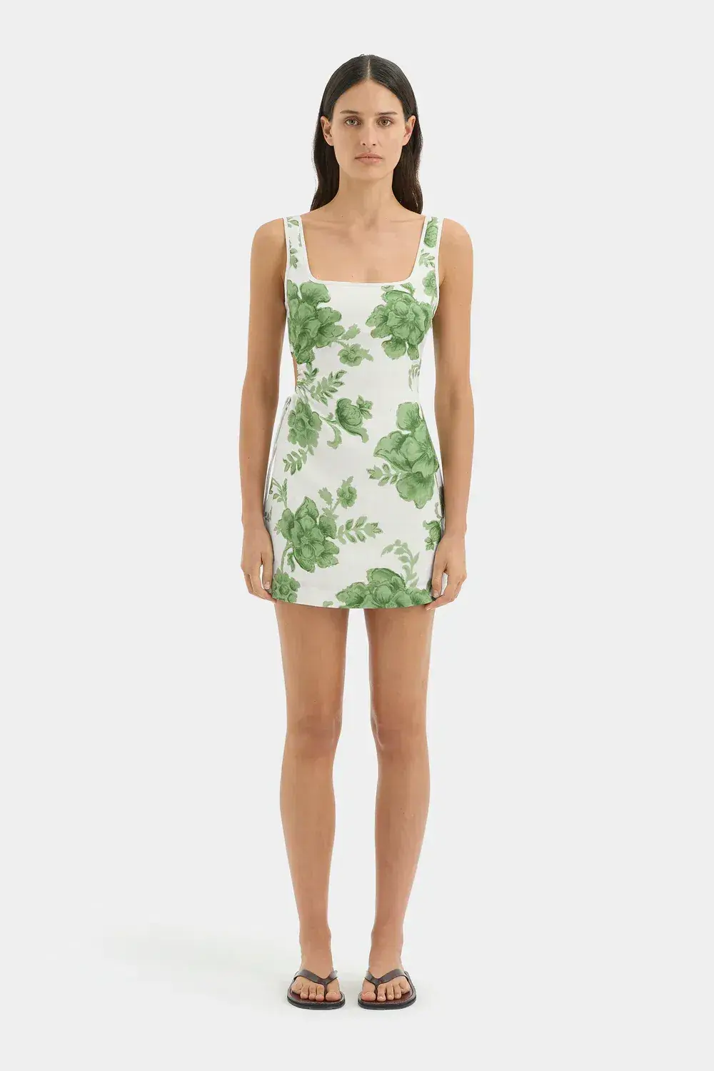 Sir The Label Gardella Cut Out Mini Dress Green Print Size 1 / AU 8 - Image 1