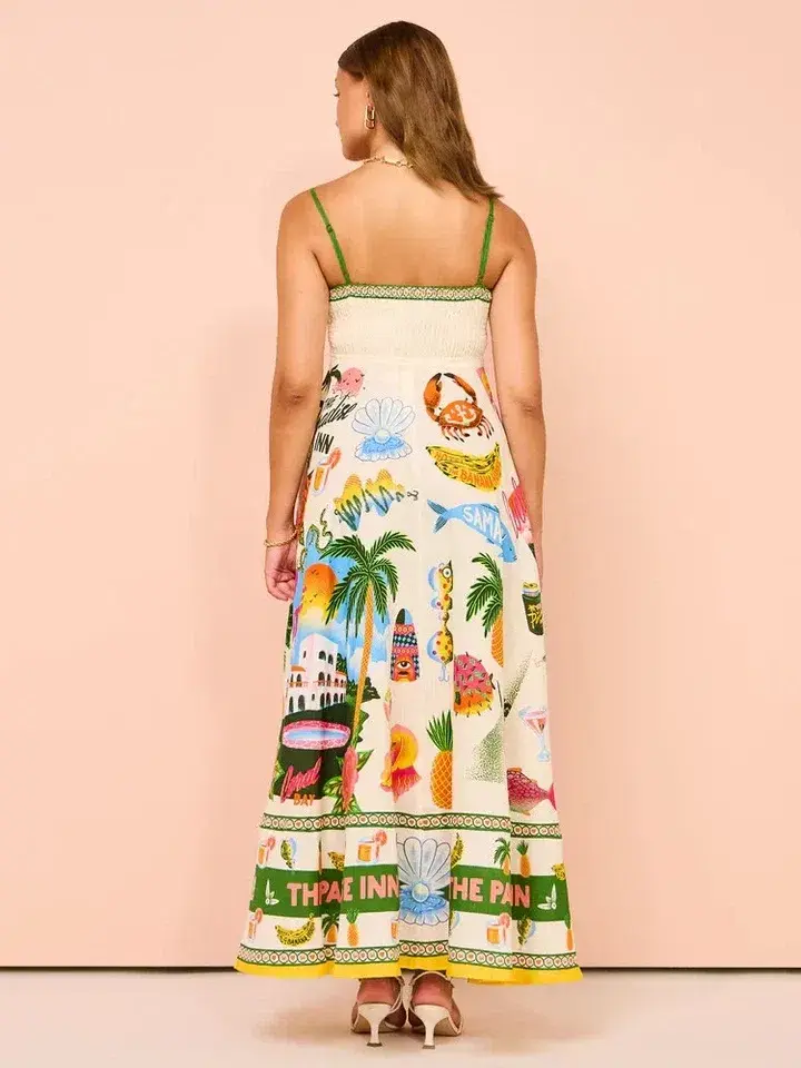 Alemais Paradiso Midi Sundress Multi Size AU 12 for rent on The Volte - main image