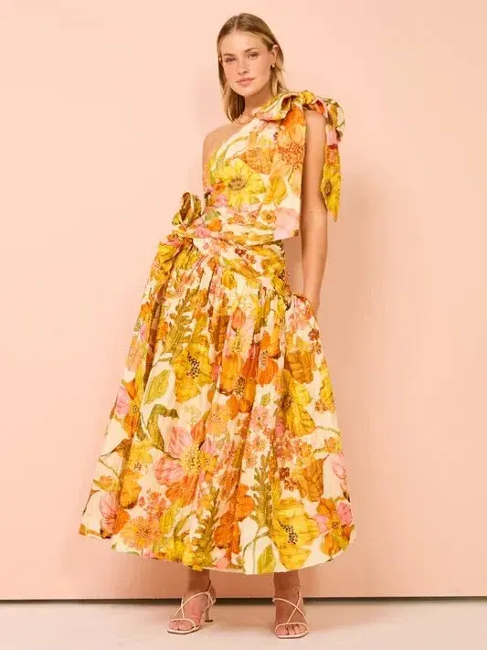 Alemais Silas One Shoulder Gown Floral Size AU 12  - Image 1
