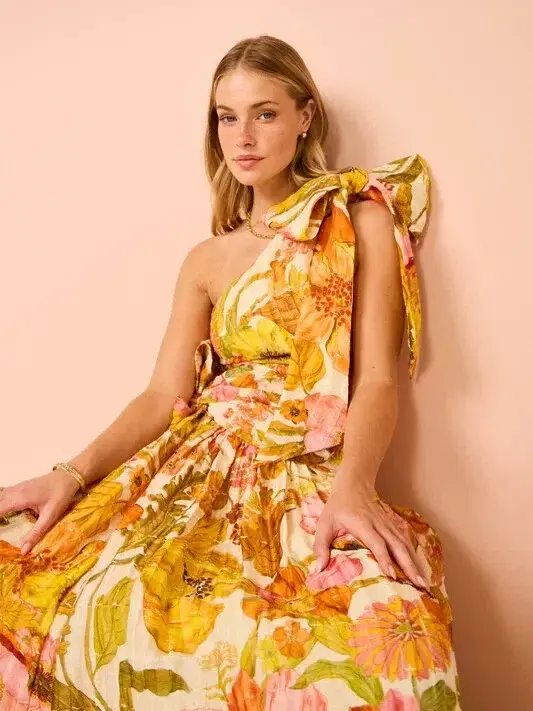 Alemais Silas One Shoulder Gown Floral Size AU 12  - Image 2