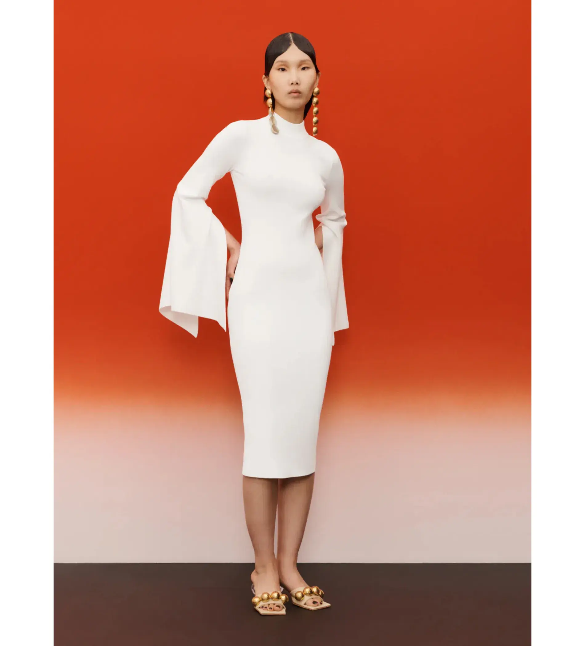 Solace London Ami Midi Dress in Cream Size S/AU 8 - Image 1