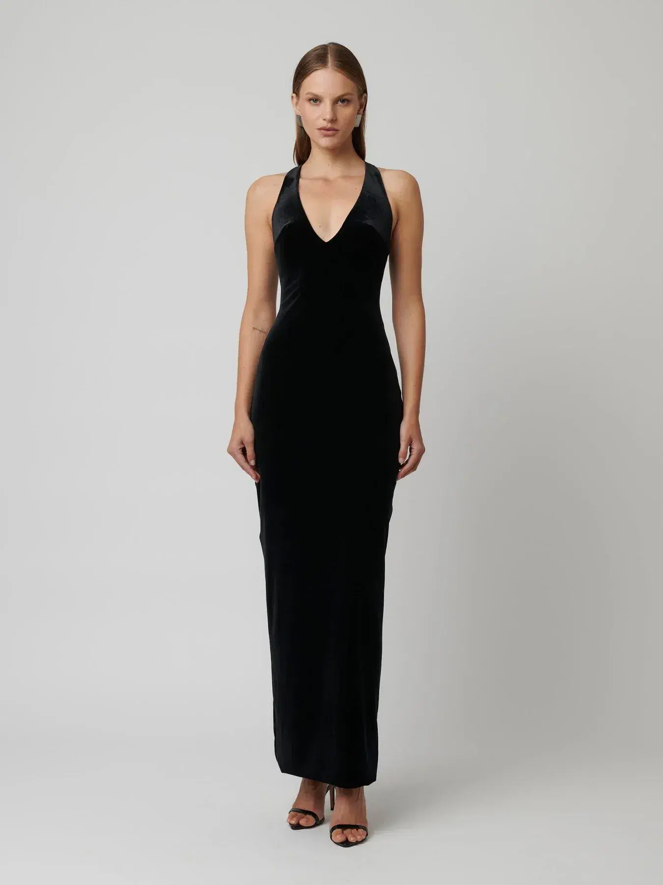 Effie Kats Eiza Gown Black Velvet Size M/AU 10 - Image 1