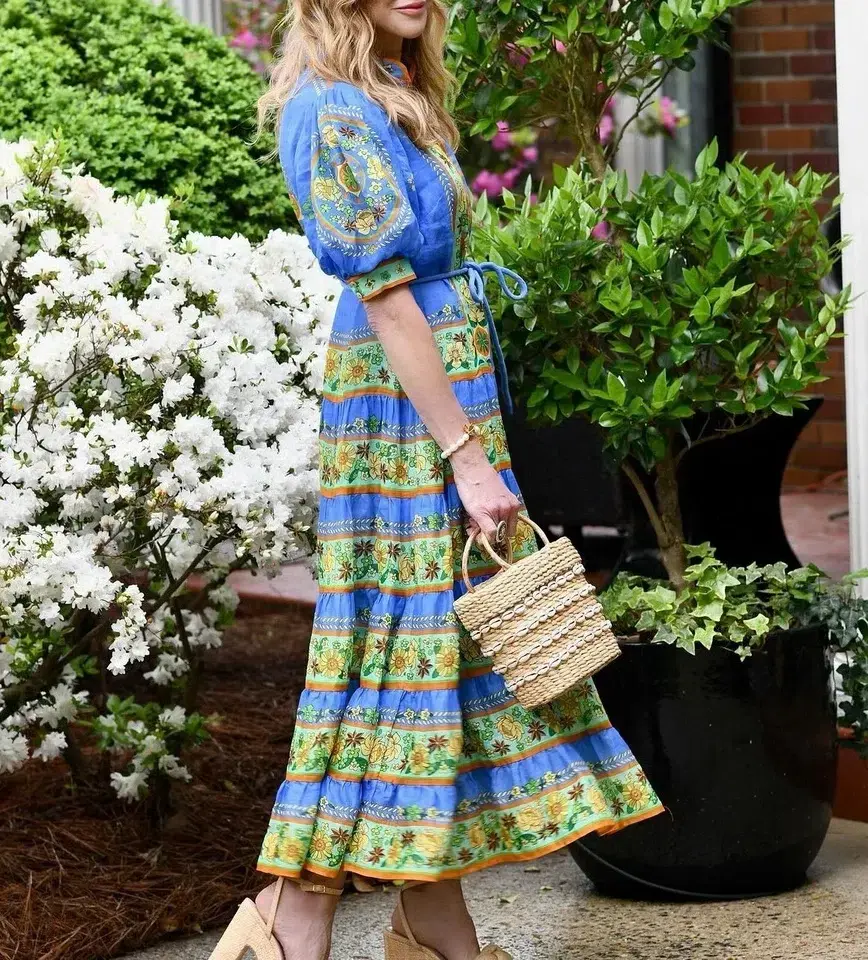 Alemais Linda Tiered Midi Dress Size AU 14 - Image 5