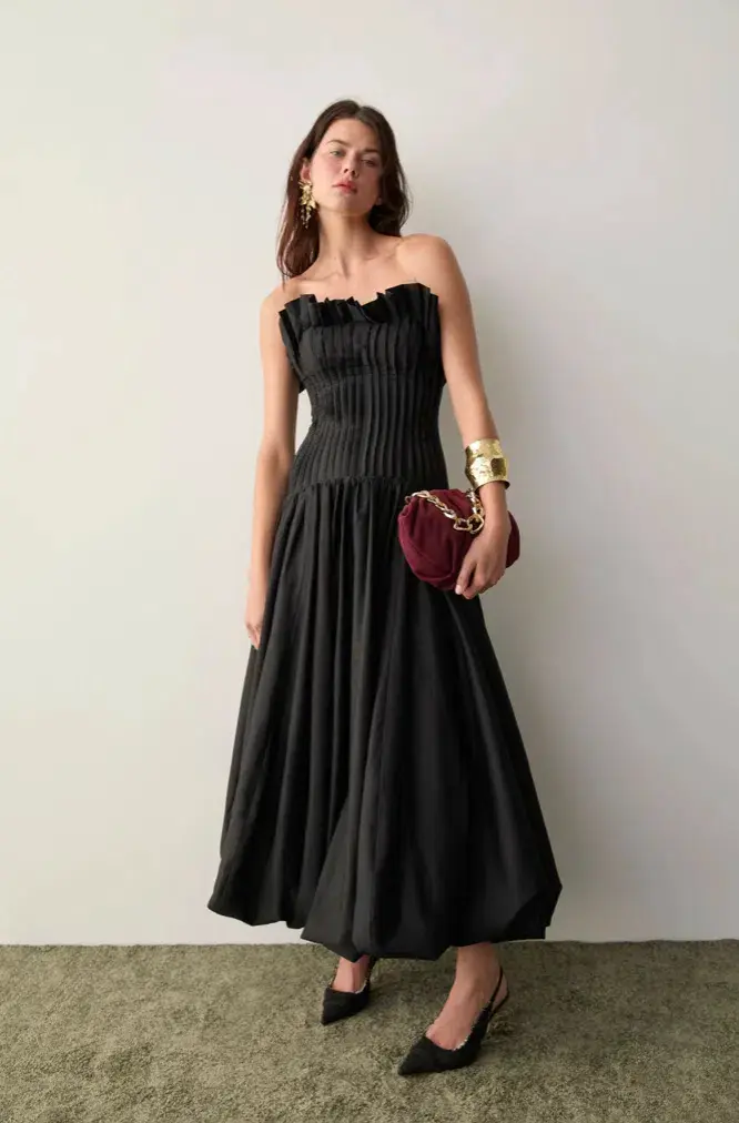 Aje Ivy Bubble Hem Gown Black Size 8  - Image 1