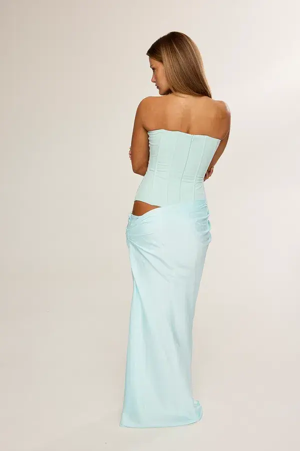 HNTR The Label Huxley Maxi Gown Aqua Size S / AU 8 - Image 3