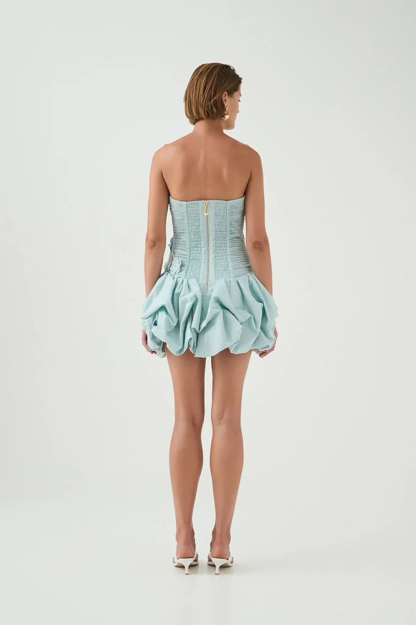 Aje Splendour Mini Dress Silver Blue Size 8 - Image 5