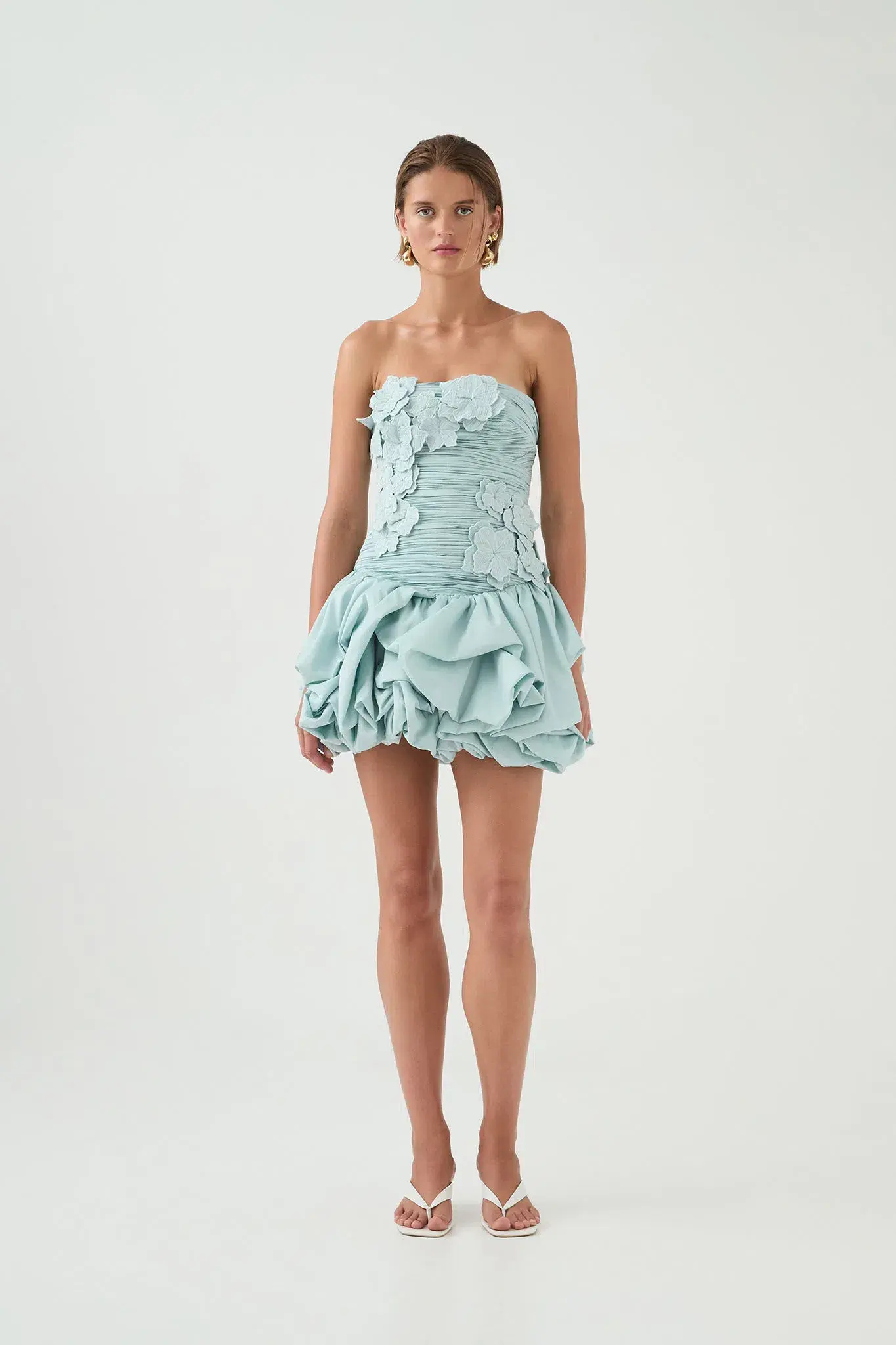 Aje Splendour Mini Dress Silver Blue Size 8 - Image 1