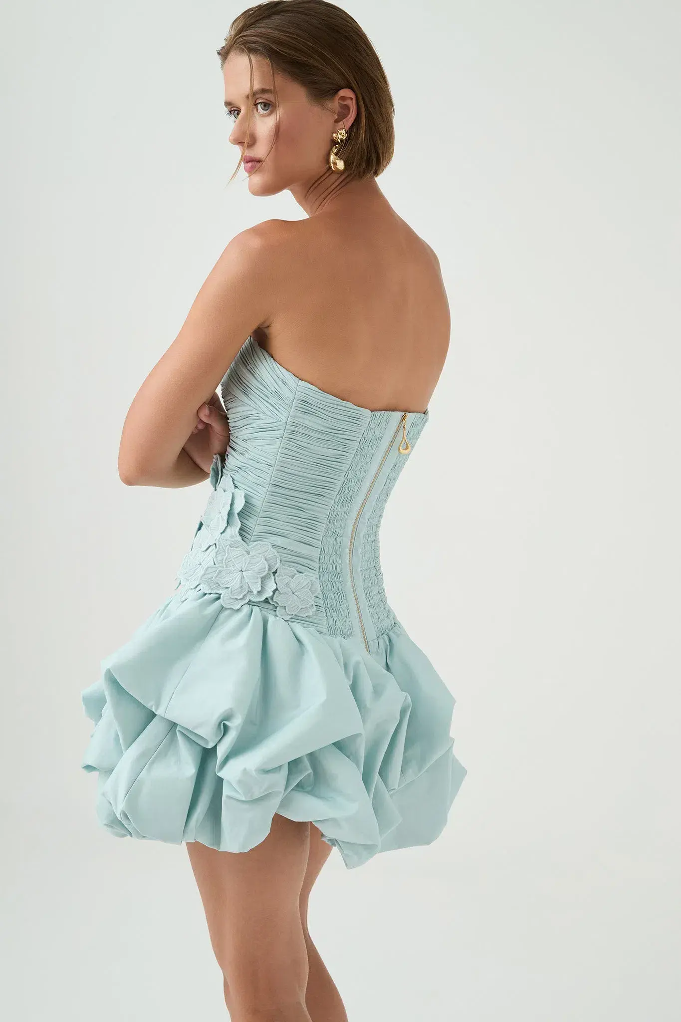 Aje Splendour Mini Dress Silver Blue Size 8 - Image 4