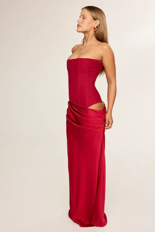 HNTR The Label Huxley Gown Wine Size M/AU 10 - Image 3