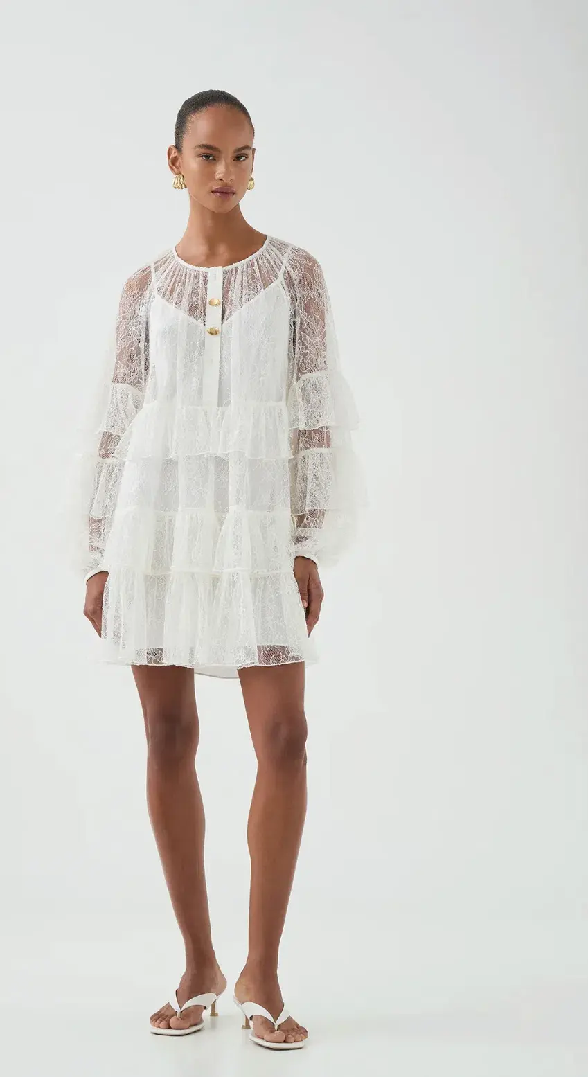 Aje Primrose Mini Dress White Size 8 - Image 1
