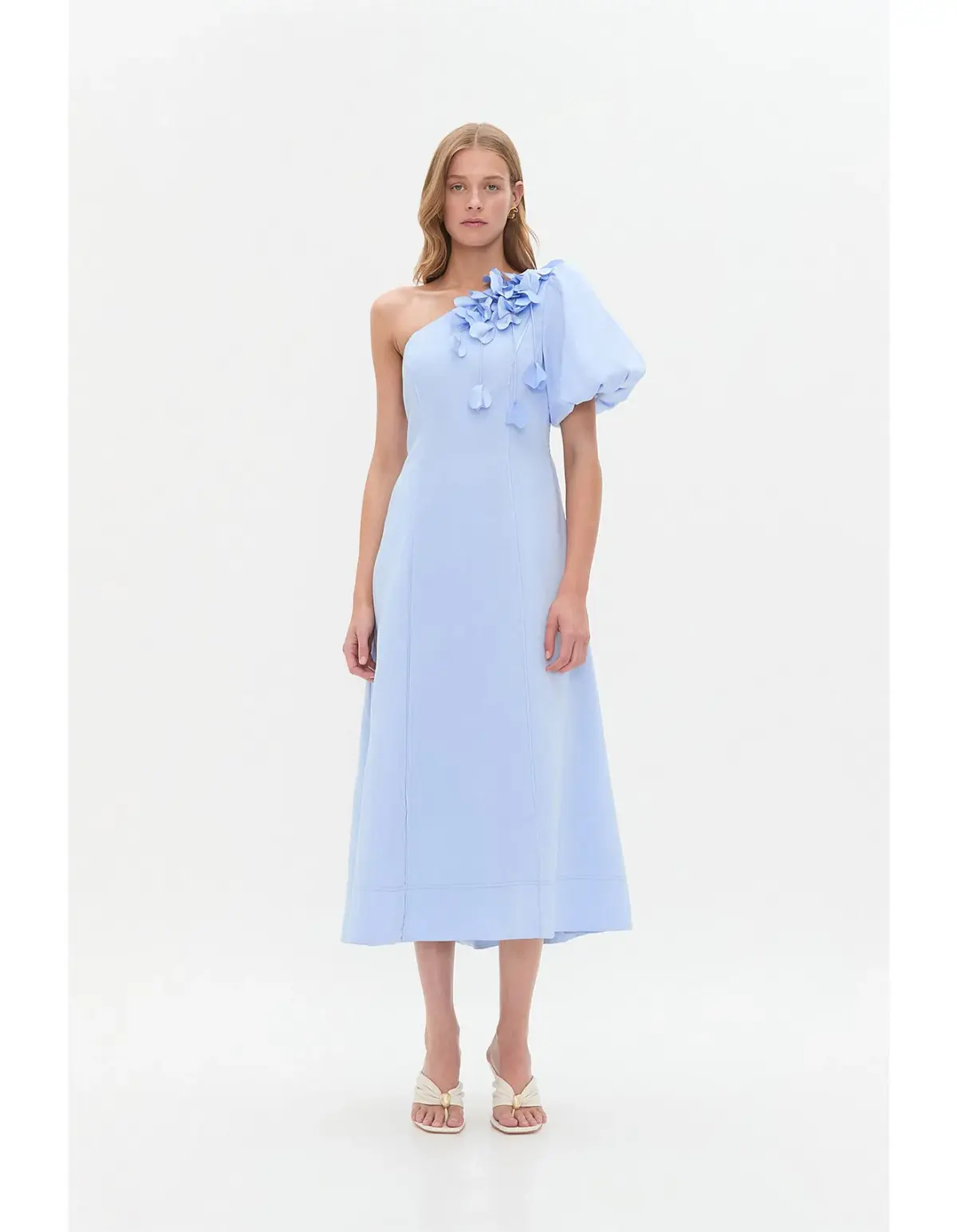 Aje Camille Midi Dress in Pale Blue Size AU 10 - Image 1
