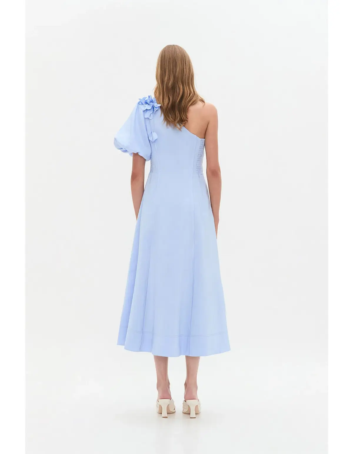 Aje Camille Midi Dress in Pale Blue Size AU 10 - Image 5