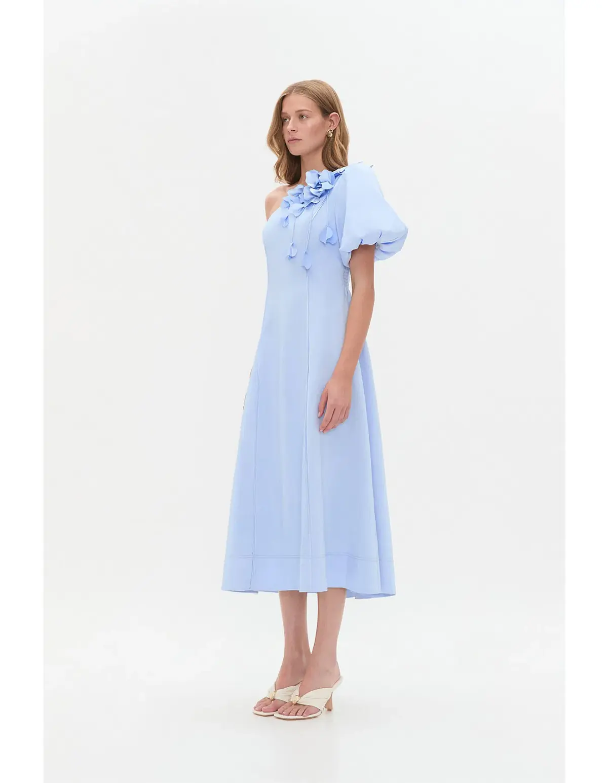 Aje Camille Midi Dress in Pale Blue Size AU 10 - Image 2