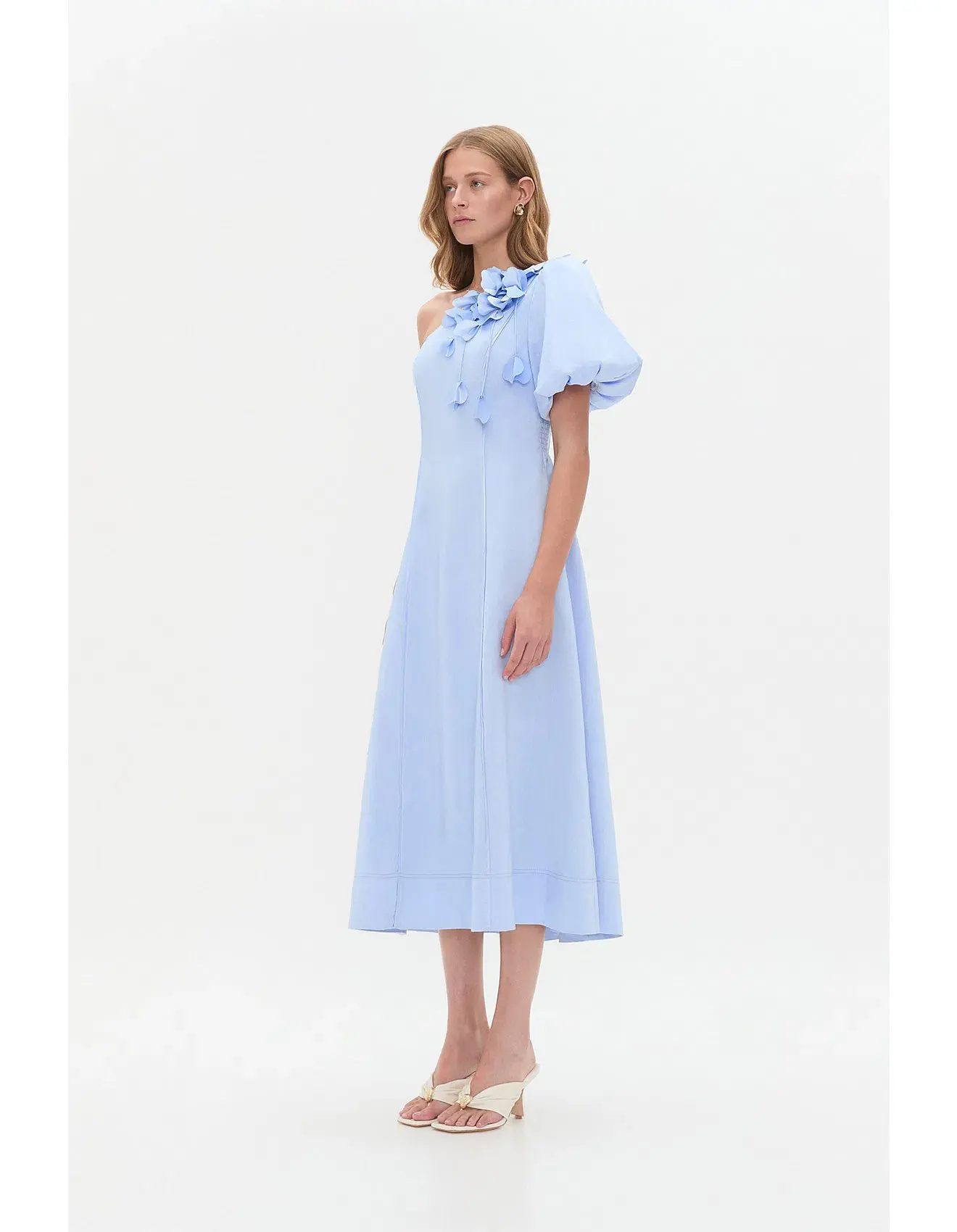 Aje Camille Midi Dress in Pale Blue Size AU 10 - Image 2