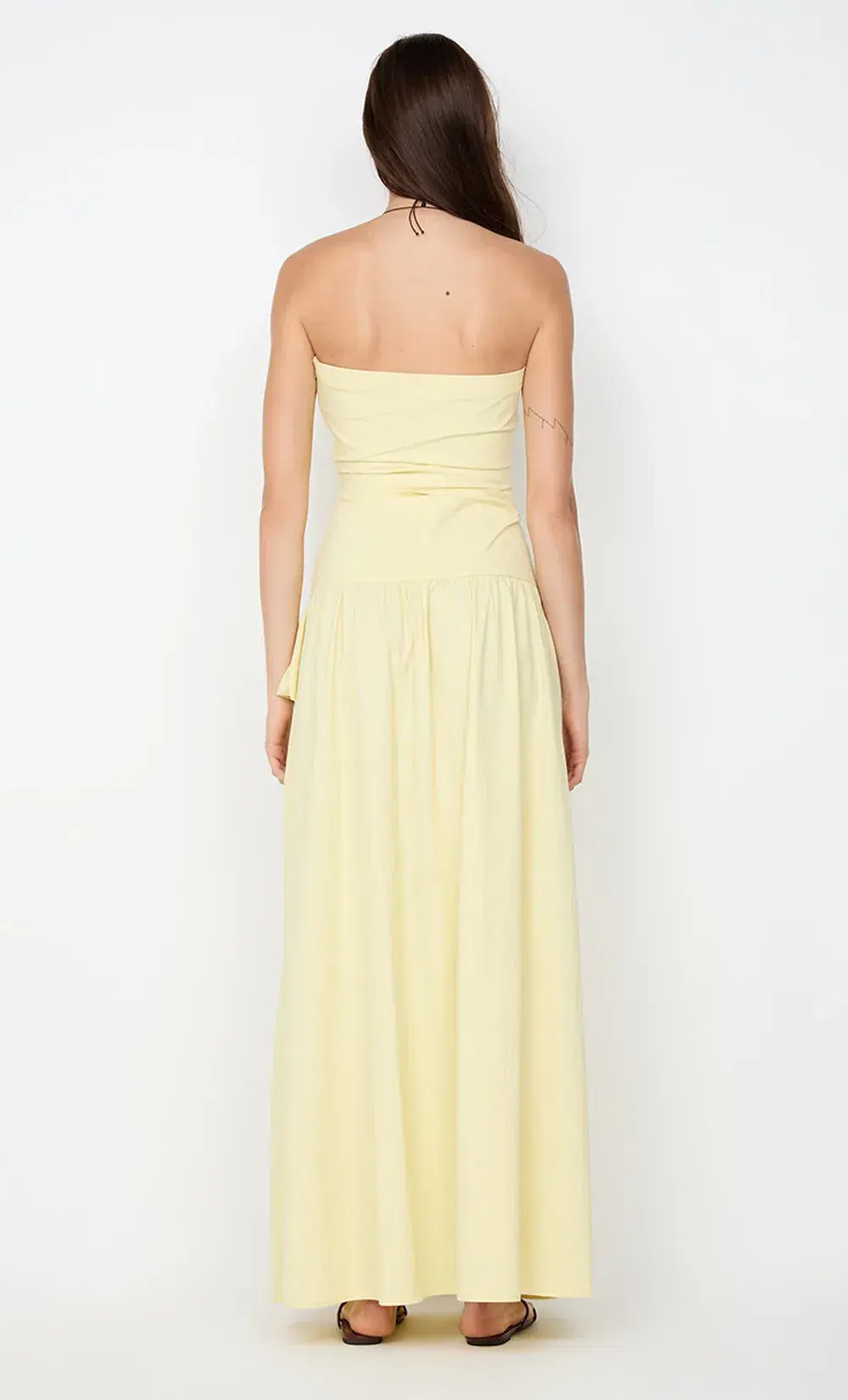 Bec & Bridge Dante Strapless Maxi Dress Ice Yellow Size AU 12 - Image 2