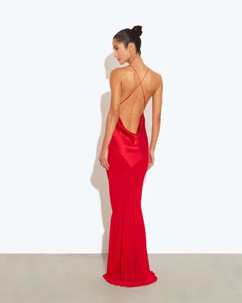 Rat & Boa Lotus Red Slip Maxi Dress Size AU 10 - Image 2