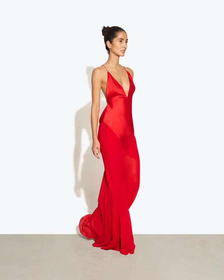 Rat & Boa Lotus Red Slip Maxi Dress Size AU 10 - Image 3