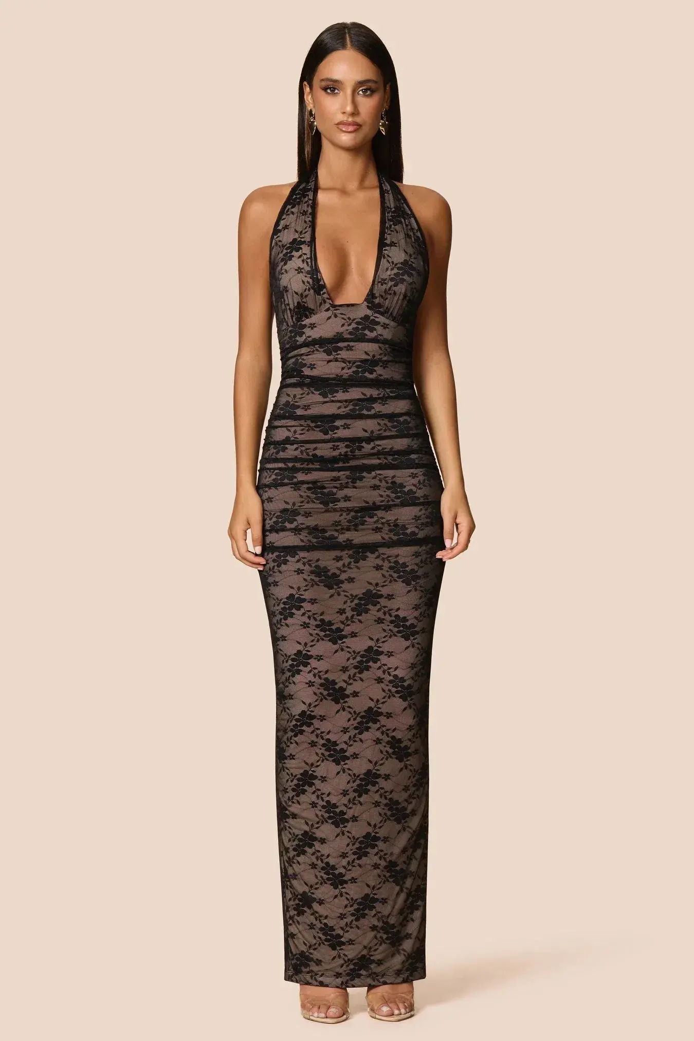 Nookie Arabella Halter Maxi Black Size AU 10 - Image 1