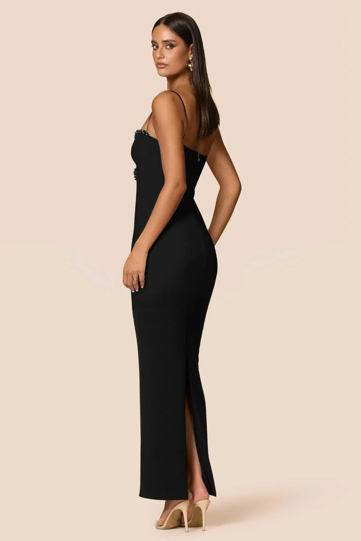 Nookie Adorn Pearl Gown Black Size AU 10 - Image 3