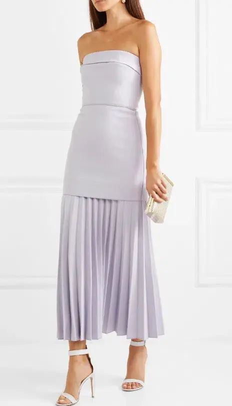 Dion Lee- Linear Crepe Pleat Strapless Dress Lilac Size 8 - Image 1