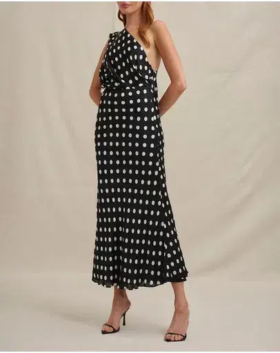 By Johnny 'Dove' Drape Polka Ankle Dress. Size 14 - Image 2