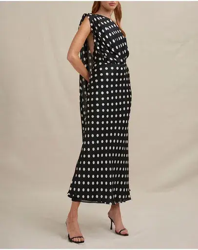 By Johnny 'Dove' Drape Polka Ankle Dress. Size 14 - Image 1