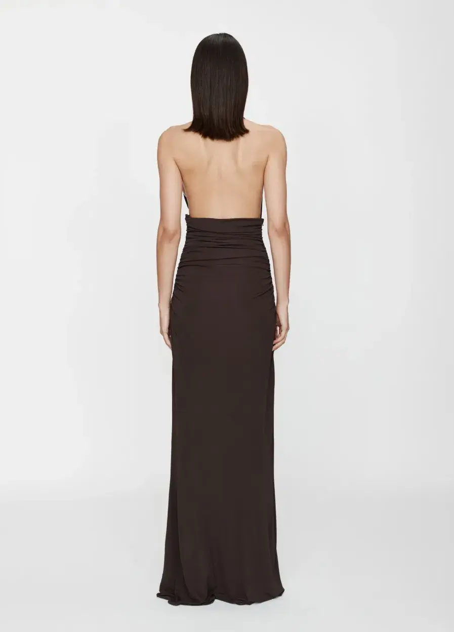Christopher Esber Draped Cummerbund Jersey Dress Brown Size 10 - Image 2