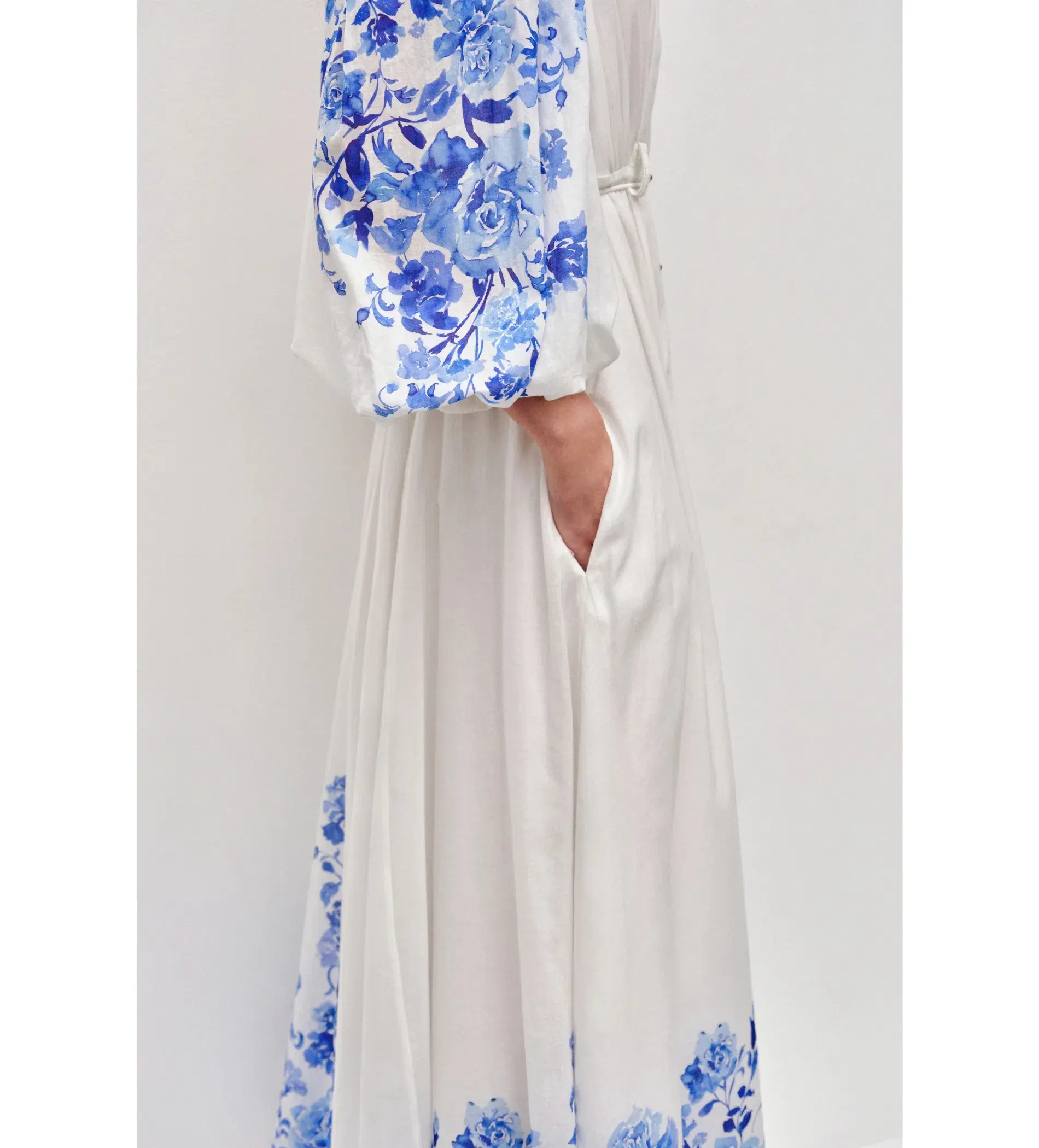 Aje Layla Maxi Dress Rose Ink Blue Size 10 - Image 3