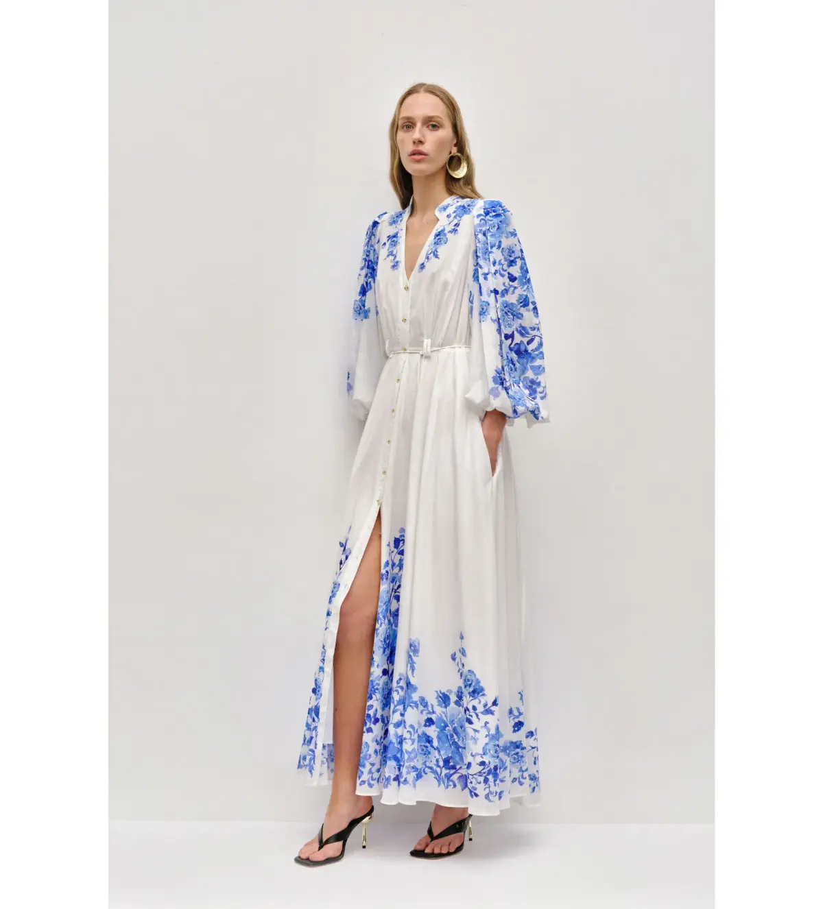 Aje Layla Maxi Dress Rose Ink Blue Size 12 - Image 1