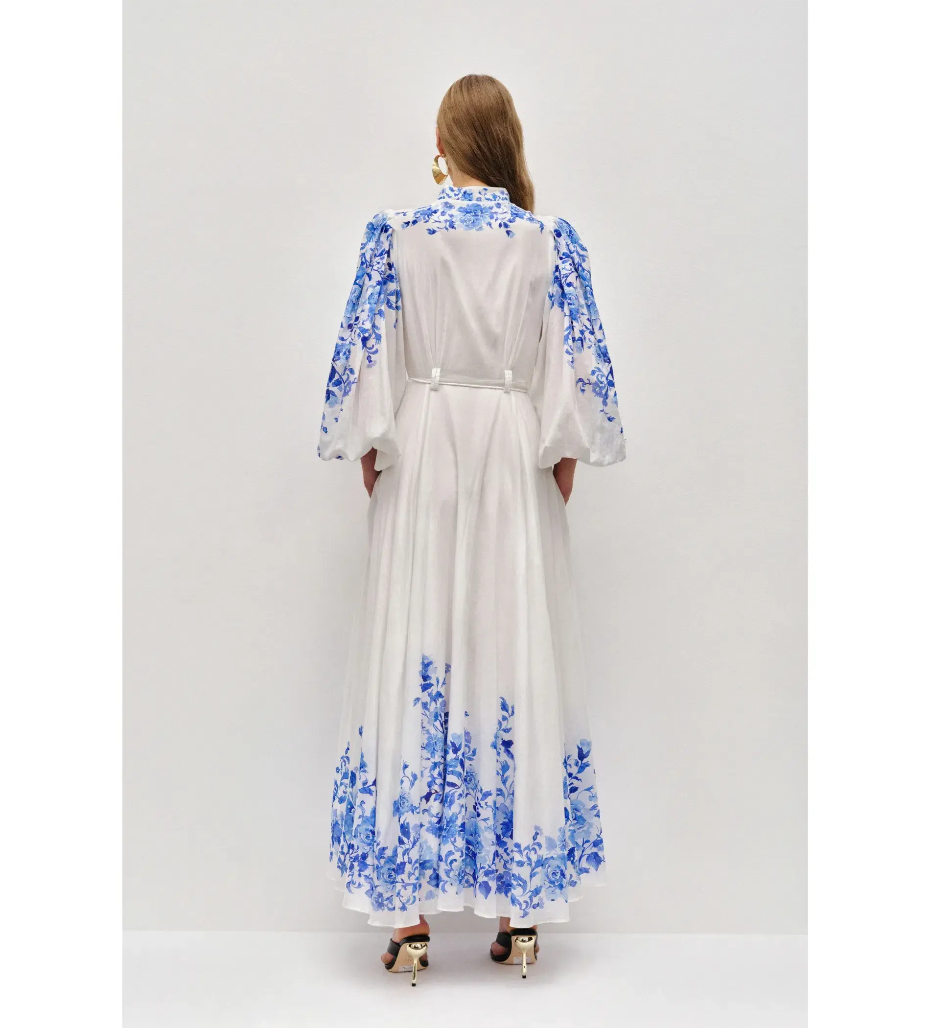 Aje Layla Maxi Dress Rose Ink Blue Size 12 - Image 4