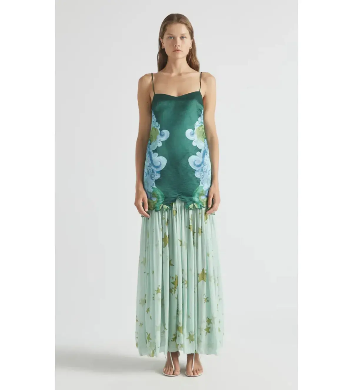 Antipodean Runaway Star Drop Waist Gown Emerald Size 6 - Image 1
