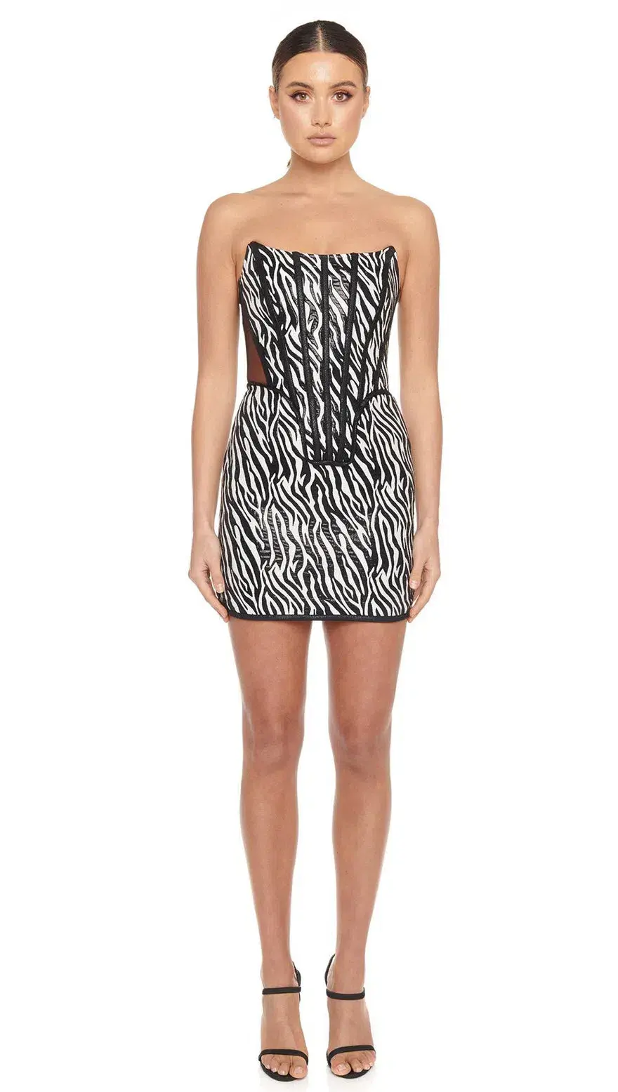 Eliya The Label Aviary Strapless Dress Animal Print Size M / AU 10 - Image 1