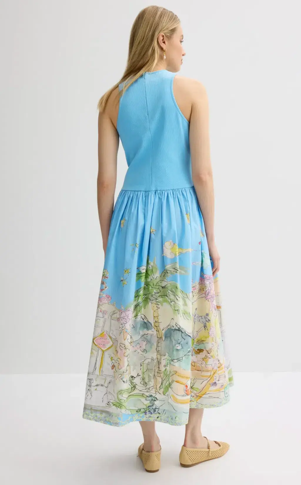 Alemais Anouk Tank Midi Dress Blue Print Size 14 - Image 3