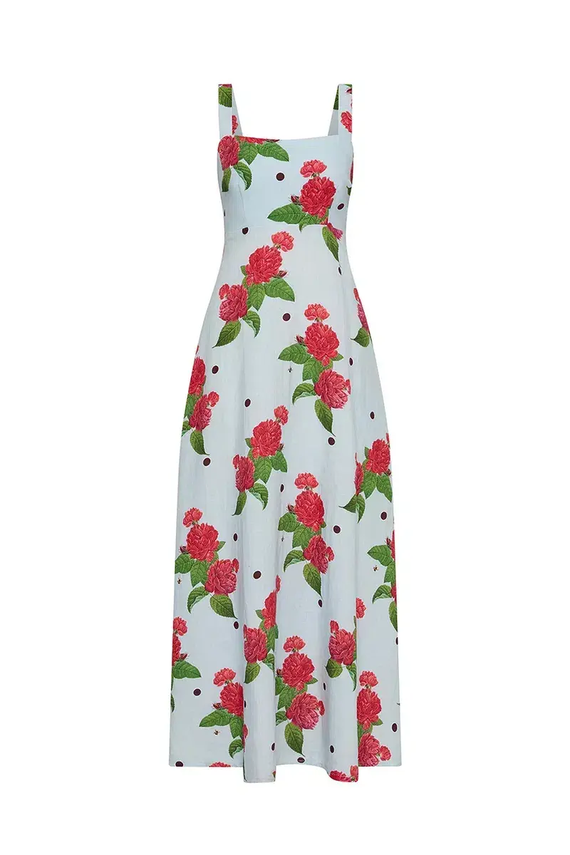 Palm Noosa Belle Maxi Dress Sky Garden Blue Size 8 - Image 4
