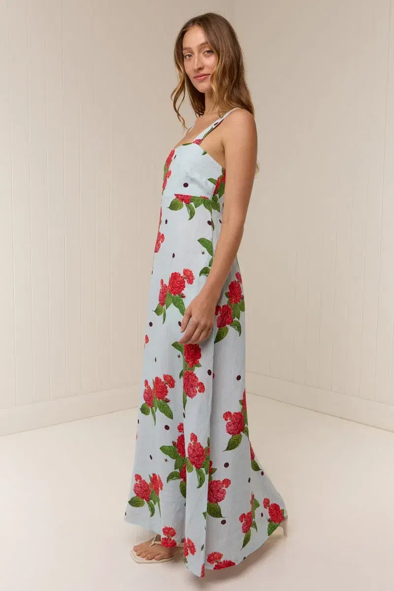 Palm Noosa Belle Maxi Dress Sky Garden Blue Size 8 - Image 2