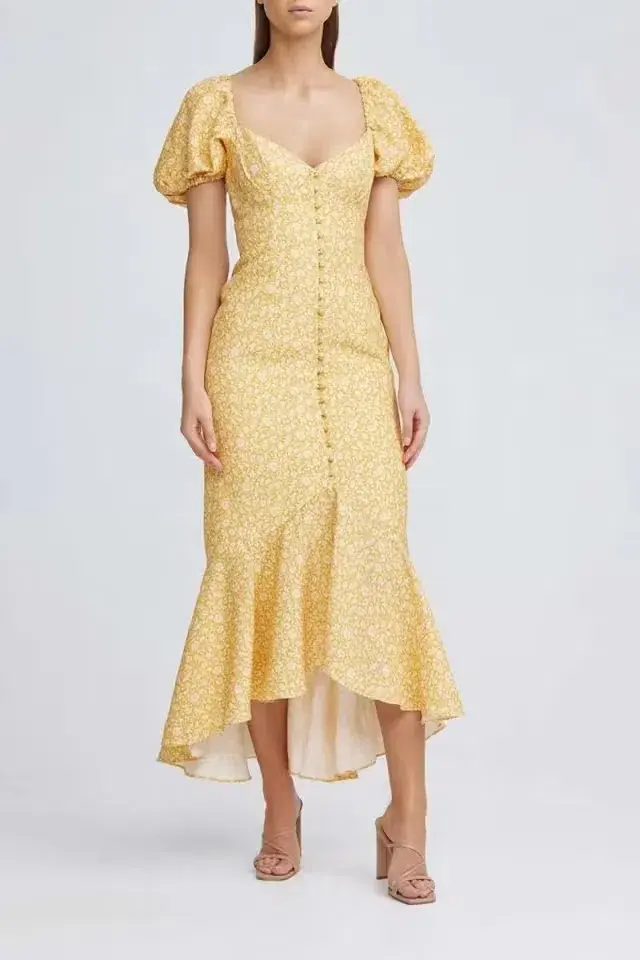 Significant Other Jacinta Midi Dress Champagne Pansy Size XS / AU 6 - Image 1