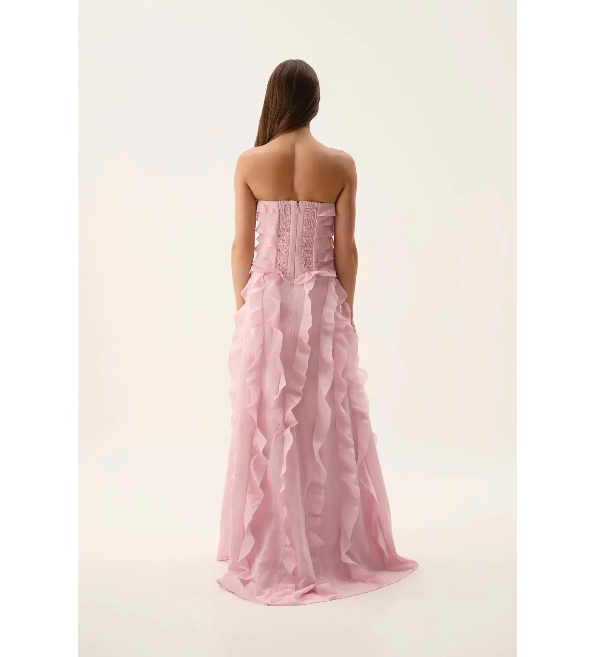 Aje Allairie Strapless Gown Chalk Pink Size 16 - Image 4