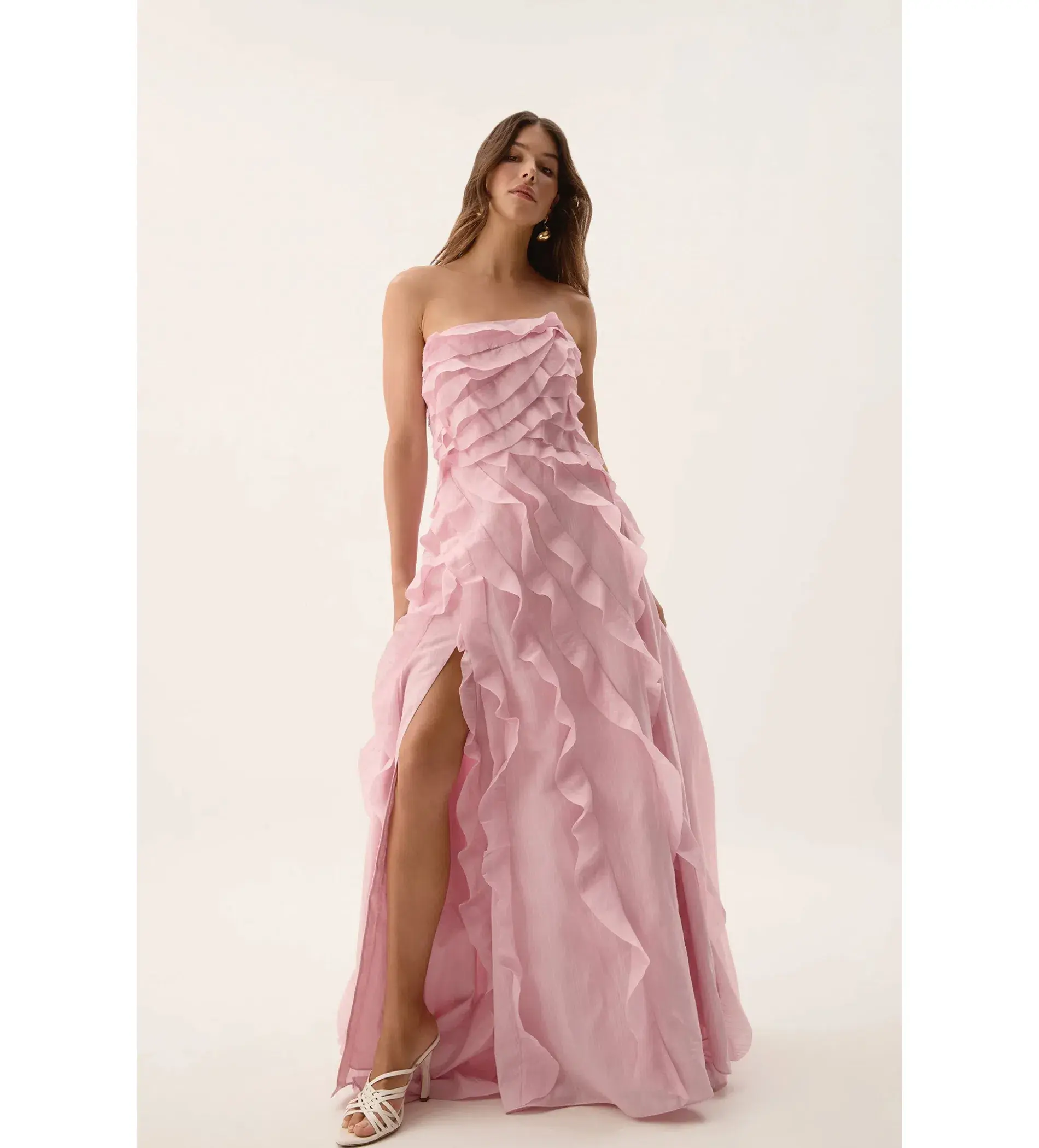 Aje Allairie Strapless Gown Chalk Pink Size 16 - Image 2