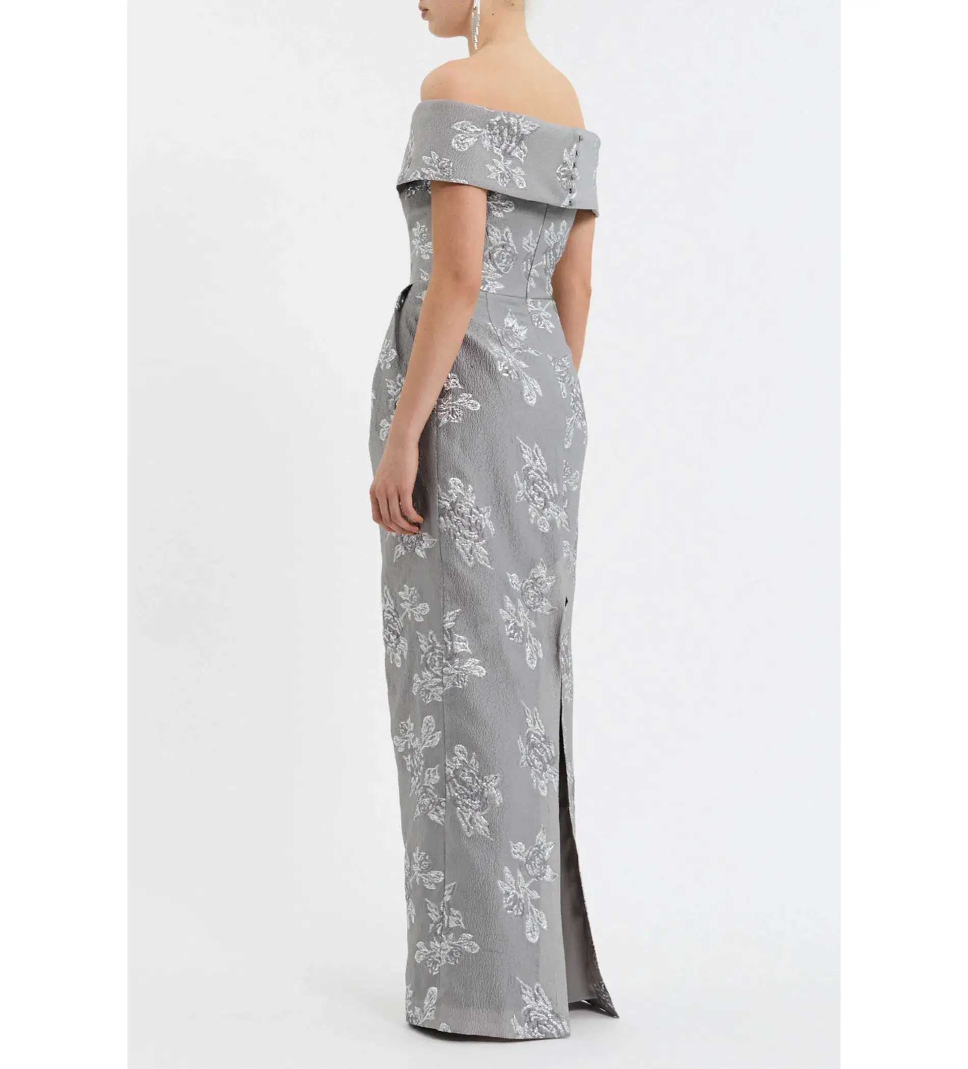 Rebecca Vallance Ruth Off The Shoulder Maxi Gown Floral Size 12 - Image 3