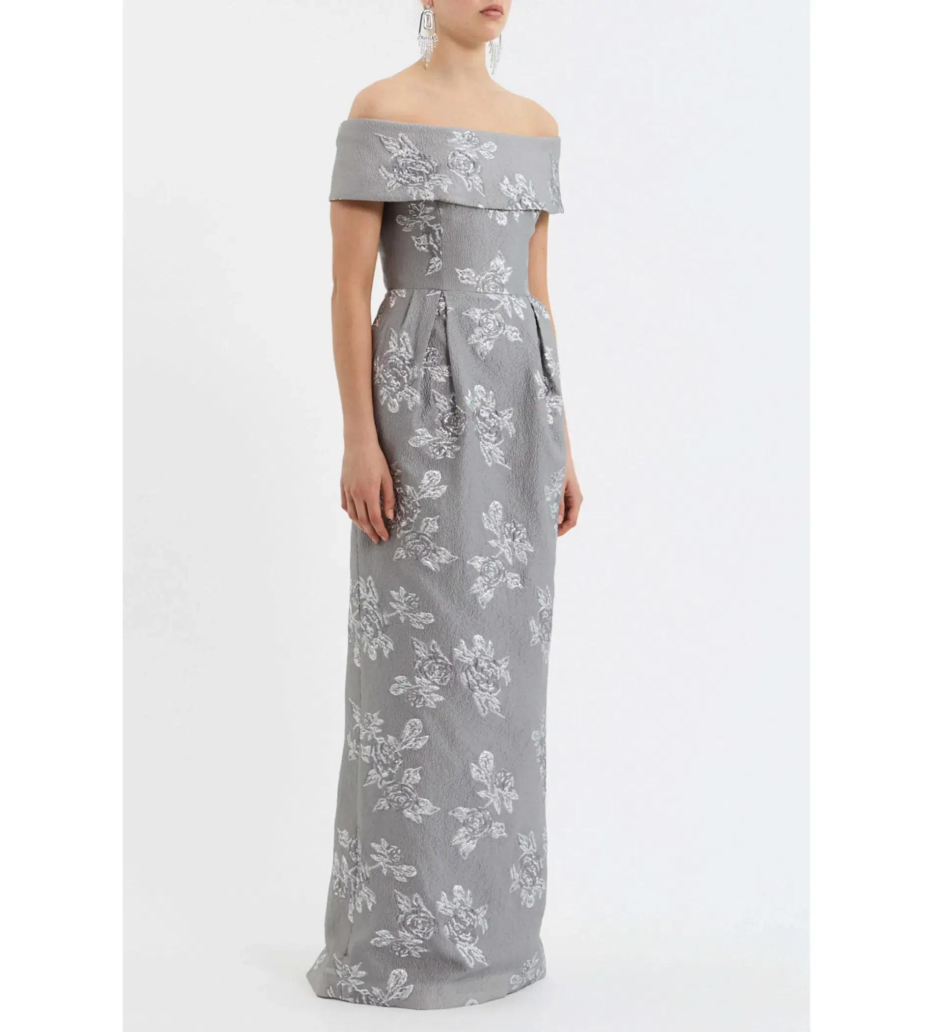 Rebecca Vallance Ruth Off The Shoulder Maxi Gown Floral Size 12 - Image 2