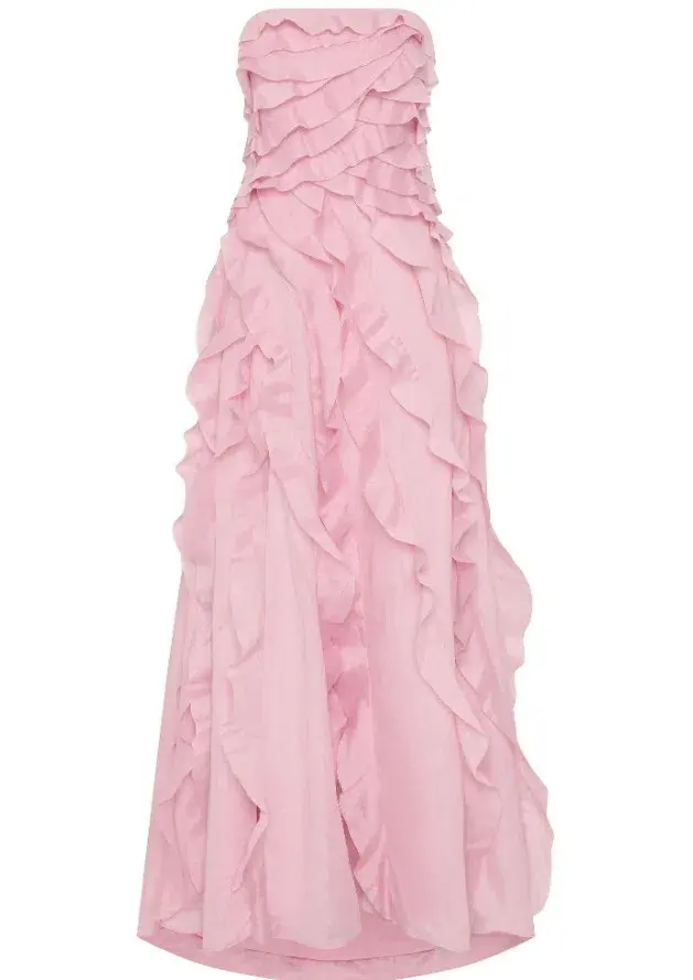 Aje Allairie Strapless Gown Chalk Pink Size 8 for rent on The Volte - main image