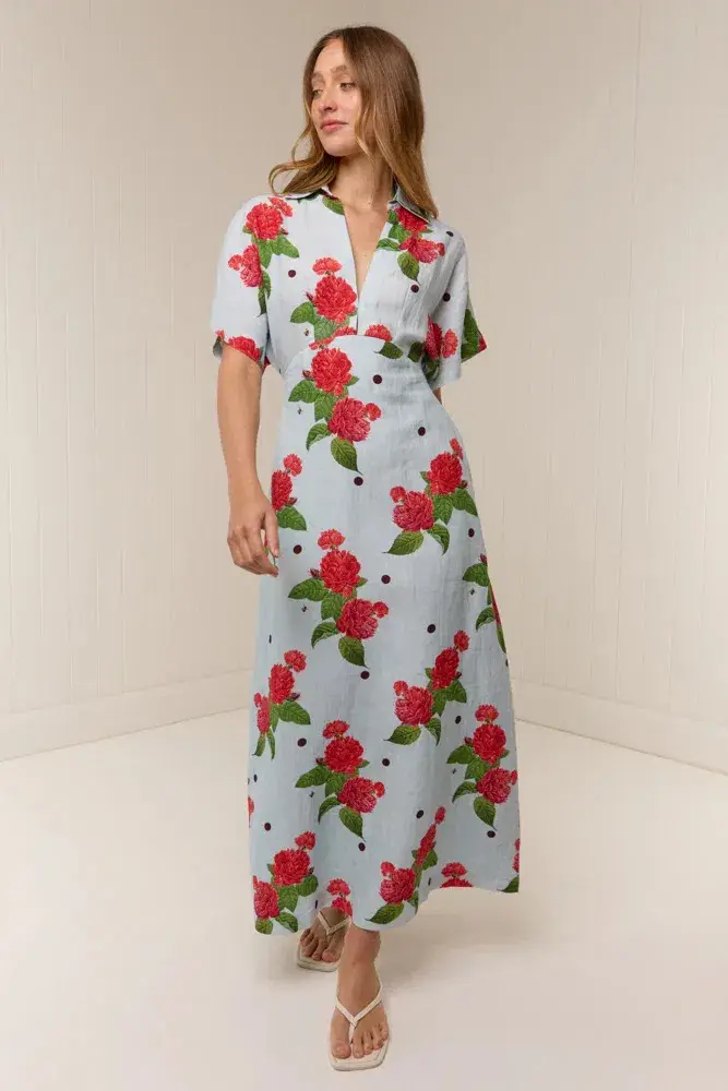 Palm Noosa Jasmine Dress in Sky Garden; size 8 - Image 6