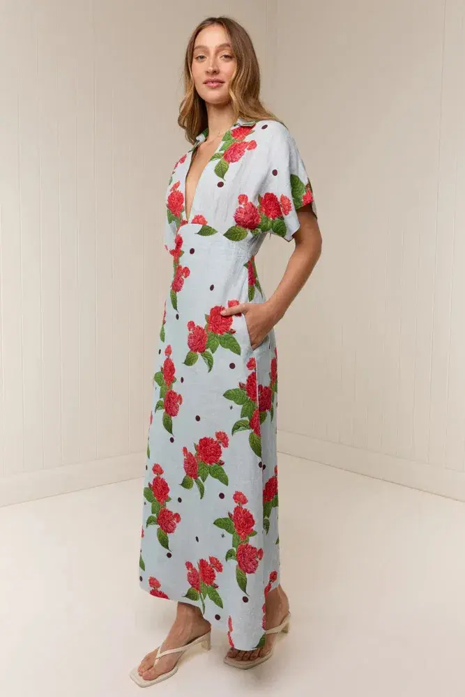 Palm Noosa Jasmine Dress in Sky Garden; size 10 - Image 5