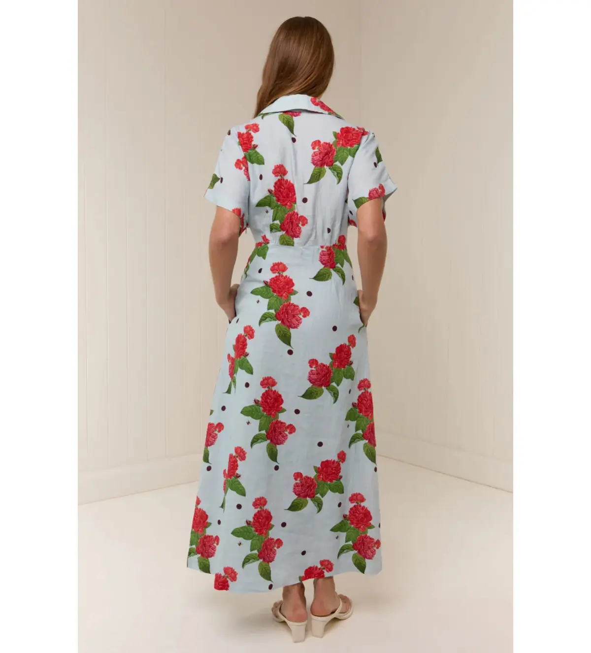 Palm Noosa Jasmine Maxi Dress in Sky Garden Print Size AU 10 - Image 3