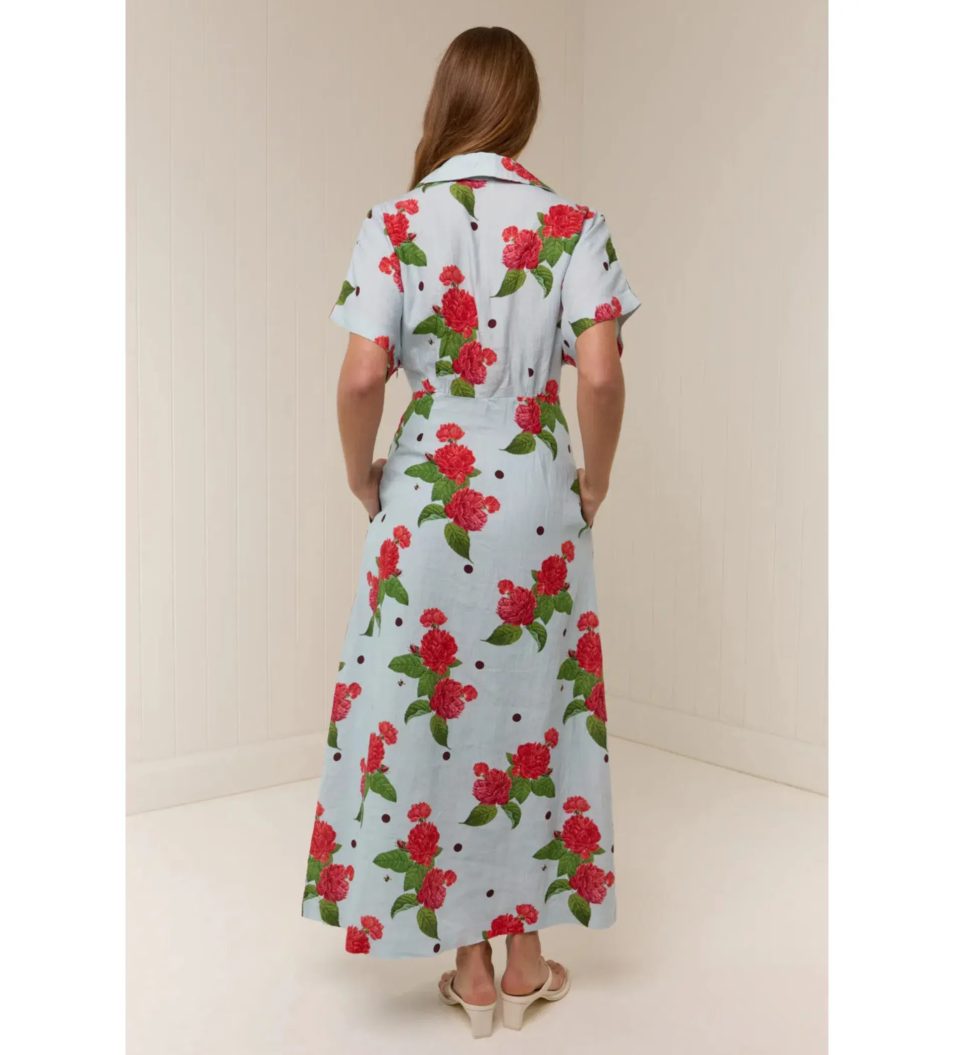 Palm Noosa Jasmine Maxi Dress in Sky Garden Print Size AU 10 - Image 3