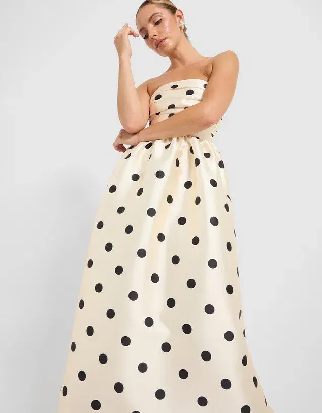 Pasduchas Dottie Strapless Midi Dress; size 8 - Image 4