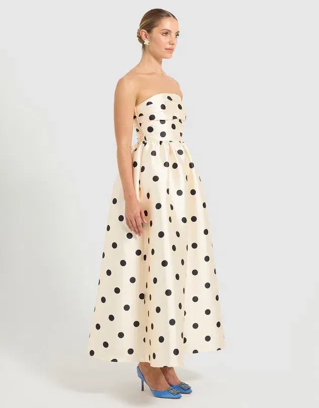 Pasduchas Dottie Strapless Midi Dress; size 8 - Image 5